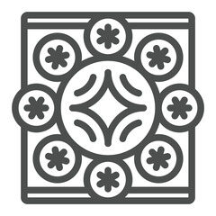 National ornament picture line icon, exhibition concept. Vector graphics. Cover with stars sign on white background, outline style icon for mobile or web design.