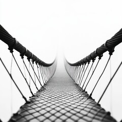 Obraz premium Navigating Business Growth: The Fogbound Bridge