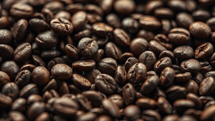 Obraz premium Roasted Coffee Beans Close Up Texture Background Image