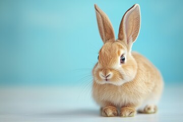 Obraz premium Cute and Elegant Rabbit with Distinctive Floppy Ears in Soft Light Background