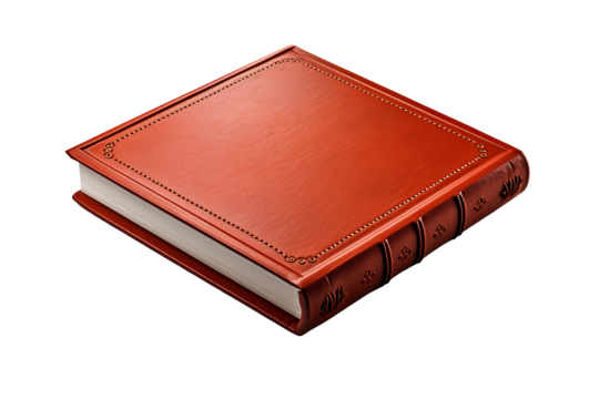 A luxurious brown leather-bound book showcasing elegant craftsmanship.