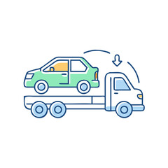 Fototapeta premium Tow truck icon, symbolizing roadside assistance, transport, and logistics