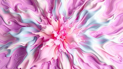 Obraz premium Abstract Pink Blue Liquid Flower Swirl Pastel Colors Fluid Art Background