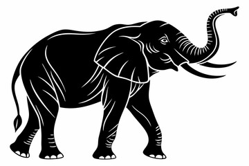 Black Silhouette of an Elephant - Vector Illustration for Logos, Stickers, and Designs