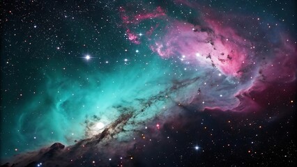 Obraz premium Cosmic nebula, vibrant colors, stars, space