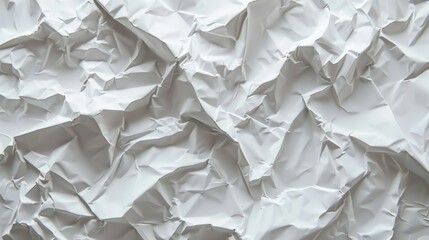Obraz premium an ultra-realistic depiction of crumpled white paper featuring faint grid lines. The image should focus on the detailed texture and depth of the wrinkles