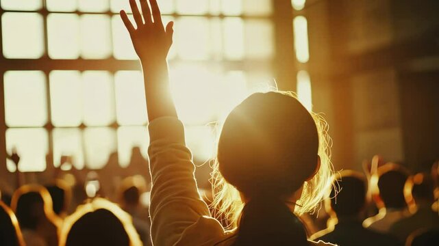 Joyful gathering of diverse people in sunlit space