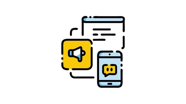 omni channel advertisements 2d icon animation