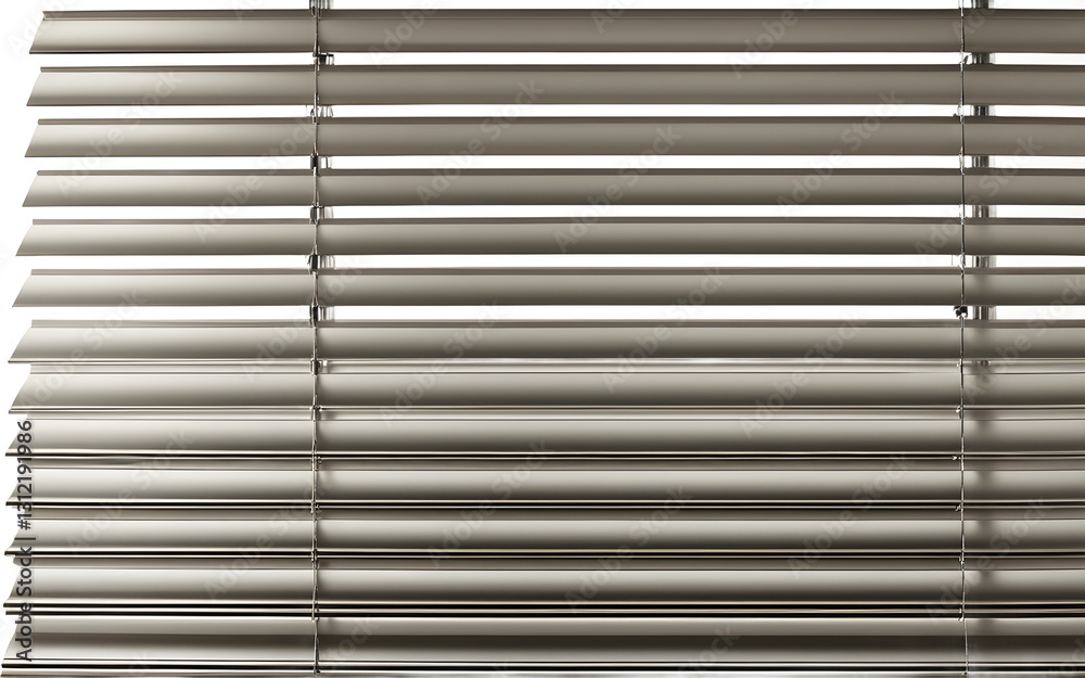Aufkleber a set of horizontal window blinds made of aluminum, isolated on a empty plain background