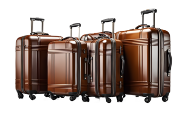 A set of luggage bags for travel, isolated on a empty plain background