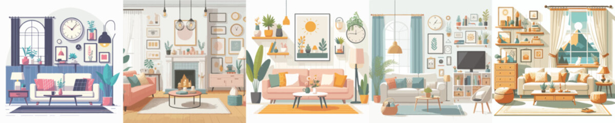 Vector of a home interior room.