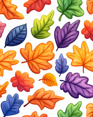 Fototapeta premium Colorful autumn leaves pattern