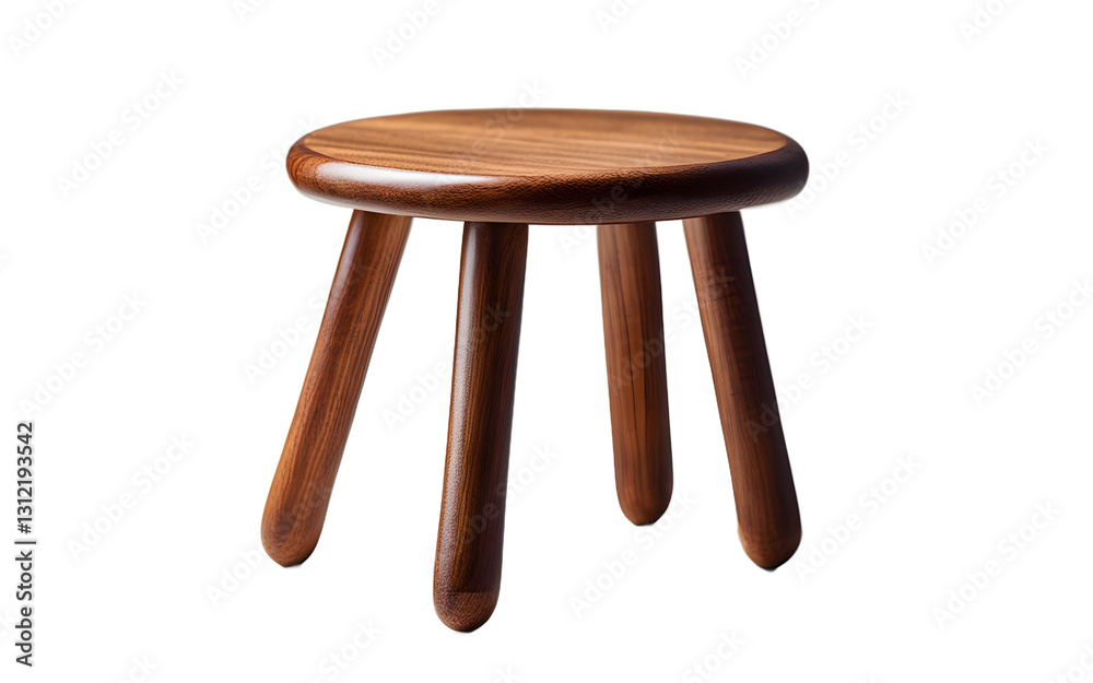 Aufkleber a small wooden stool with three legs, isolated on a empty plain background