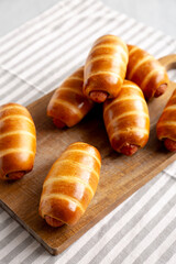 Homemade Kolache Rolls Ready to Eat, side view.