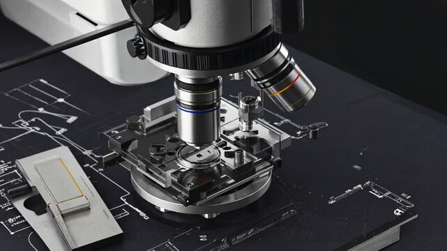Microscope Close-up: Precision and Scientific Detail