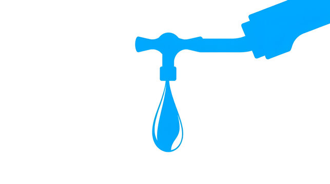 recommend clip art: Water Faucet with drop icon. Blue silhouette. Vector illustration.