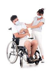 Fototapeta premium wheelchair with people