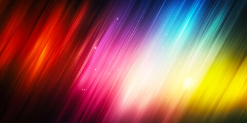 Obraz premium A vibrant abstract background featuring diagonal light streaks in a mix of warm reds, yellows, and cool blues, creating a dynamic, futuristic, and energetic feel.