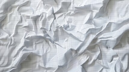Obraz premium a highly detailed rendering of crumpled white paper with a subtle grid pattern