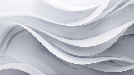 Obraz premium Contemporary white and gray background with smooth wave patterns, suitable for versatile presentations, posters, and templates.