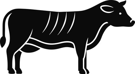 silhouette of a cow