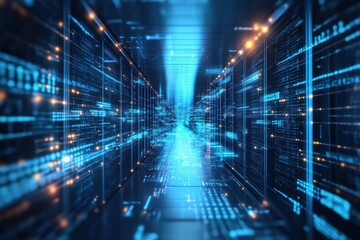 Futuristic Data Engineering Visual in Blue Tones