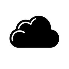 Fototapeta premium Black cloud silhouette on white background