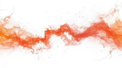 Fiery lightning depicted on a white background, illustrating the abstract concept of electric current.