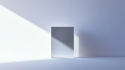 A white wall with a reflection of a square on it.