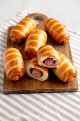 Homemade Kolache Rolls Ready to Eat, side view.