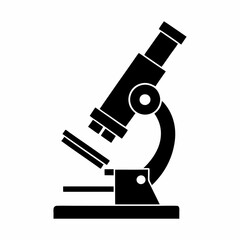 Minimalist Microscope Vector Icon for Science and Research.