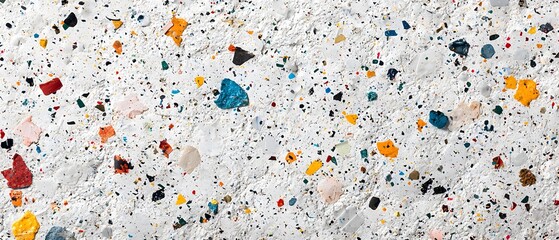 Vibrant Recycled Plastic Surface with Speckled Multicolor Textured Backdrop