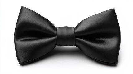 Elegant black bow tie, a classic accessory for formal events, adding a touch of sophistication to any outfit. Perfect for weddings and upscale events.