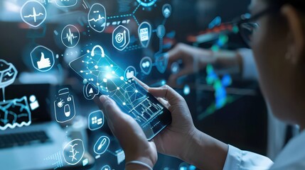 Senior leadership discussing how digital health apps are helping employees track and manage their health to prevent accidents.