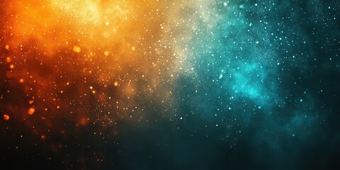 Obraz premium Bright and colorful particles create a stunning abstract background in vibrant orange and blue hues