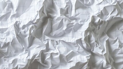 Obraz premium a hyper-realistic depiction of crumpled white paper with delicate grid lines
