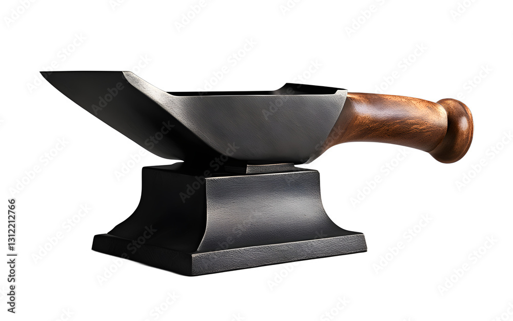 Poster A solid blacksmith’s anvil with a horn, isolated on a empty plain background