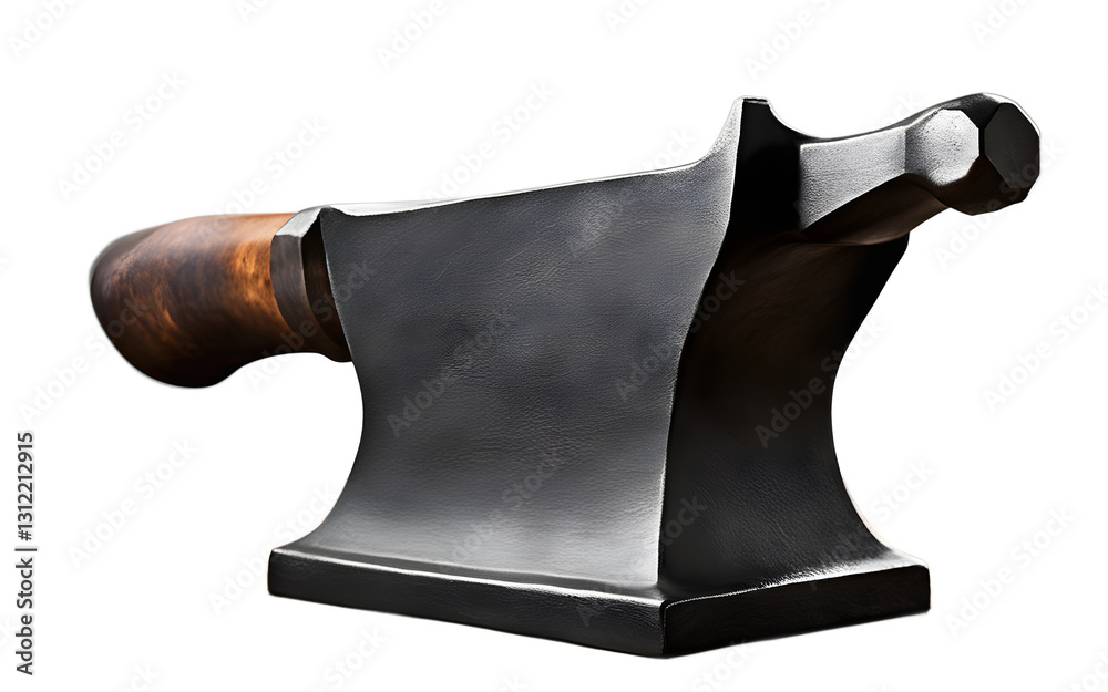 Aufkleber a solid blacksmith’s anvil with a horn, isolated on a empty plain background