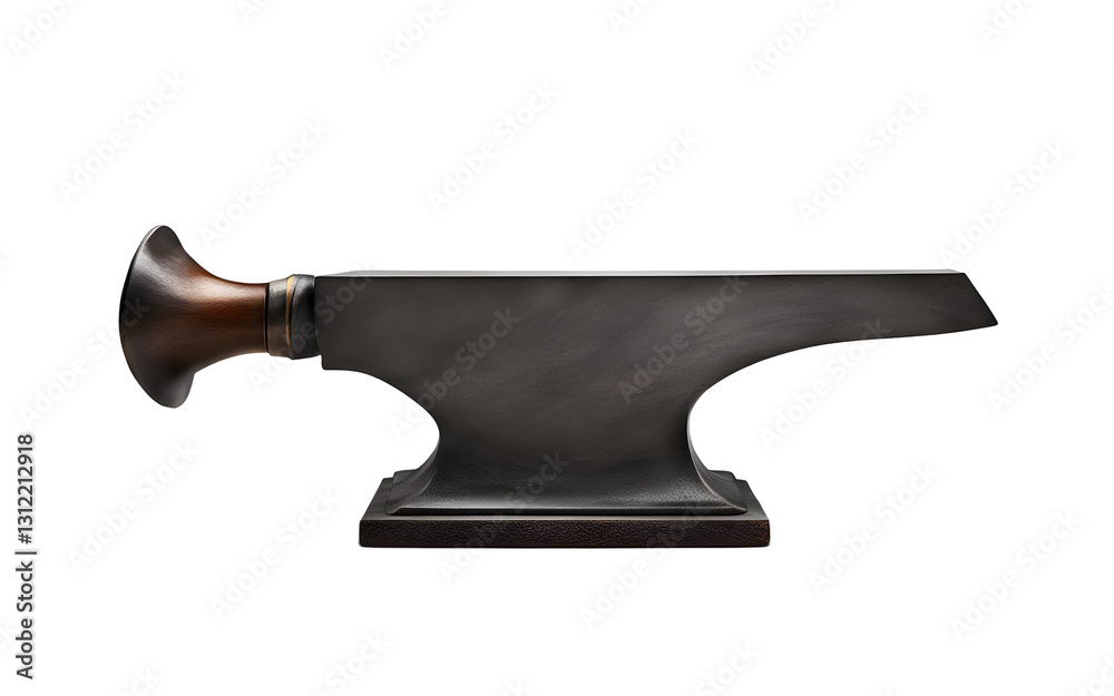 Poster A solid blacksmith’s anvil with a horn, isolated on a empty plain background