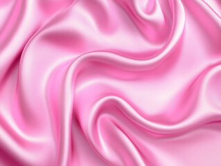 Fototapeta premium Elegance in Motion: Pink Silk Satin Background with Soft Wavy Folds, pink silk background