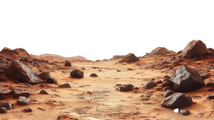 Mars landscape on a transparent background. PNG