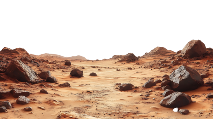 Mars landscape on a transparent background. PNG