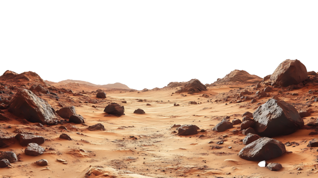 Mars landscape on a transparent background. PNG