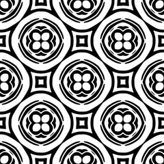 Black and white seamless pattern with abstract shapes. Repeat pattern for fashion,wrapping paper,  textile design, fabrics and home decor,  on wall paper.