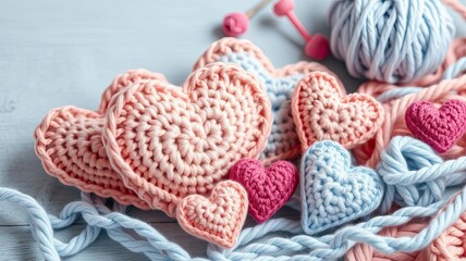 Handmade Crochet Hearts Yarn Romantic Crafts Valentine s Day