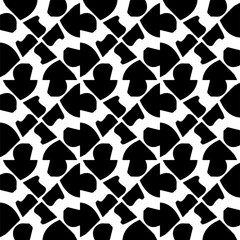 Black and white seamless pattern with abstract shapes. Repeat pattern for fashion,wrapping paper,  textile design, fabrics and home decor,  on wall paper.