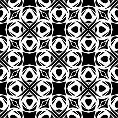 Black and white seamless pattern with abstract shapes. Repeat pattern for fashion, textile design,  on wall paper, wrapping paper, fabrics and home decor.