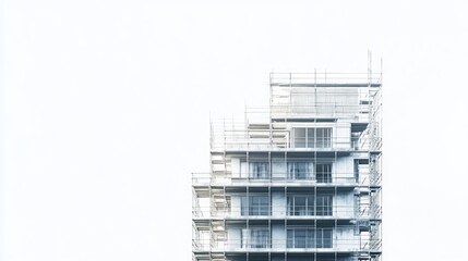 Construction Site, High-Rise Building Under Renovation, Cityscape Background, Architectural Photo, Stock Photo