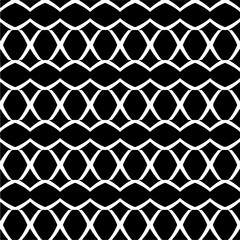 Black and white seamless pattern with abstract shapes. Repeat pattern for fashion, textile design,  on wall paper, wrapping paper, fabrics and home decor.