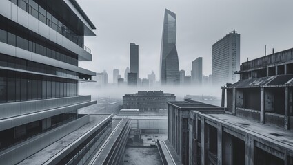 Urban Transformation with Modern Technology Contrast